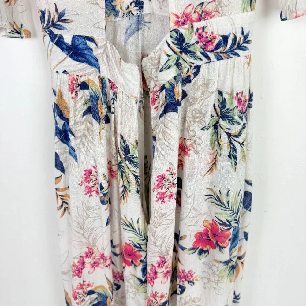 NWT American Eagle Floral Kimono Romper Dress Botanical Maxi Size 2 NEW - Picture 14 of 16